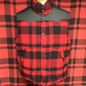 EUC Polo plaid leather reversible vest sz XL